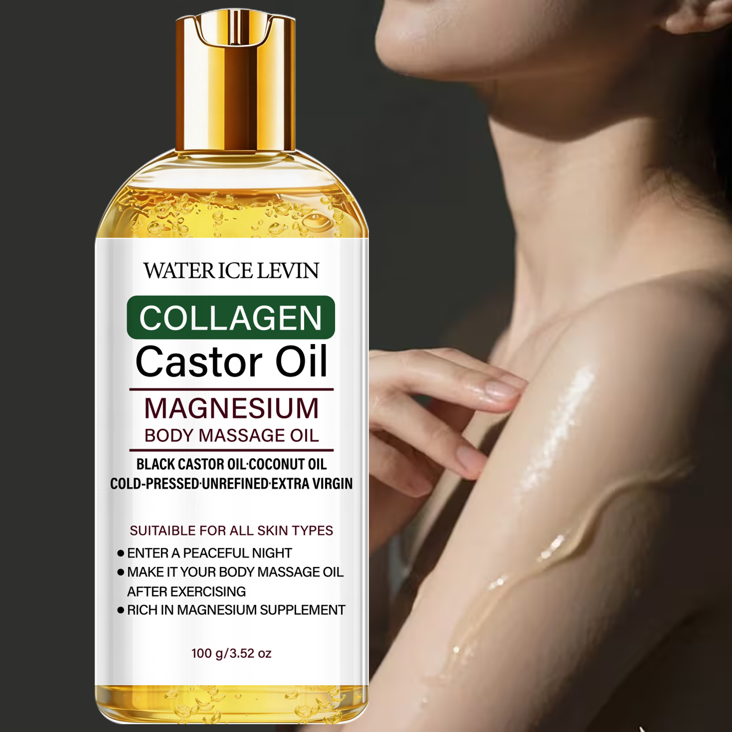 Coconut Oil Pull - Lightweight Body Massage Oil Cold-Pressed Black