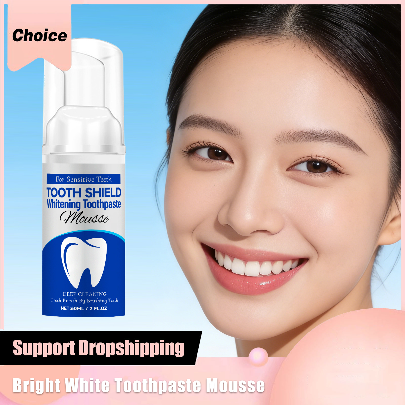Teeth Whitening Mousse - Hydroxyapatite Bright Whitening Toothpastes Fresh Breath