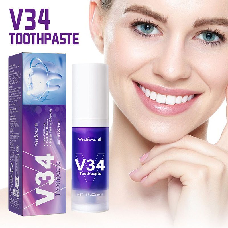 V34 Purple Toothpaste Mousse 3 – обзор и цена Teeth Whitening Mousse