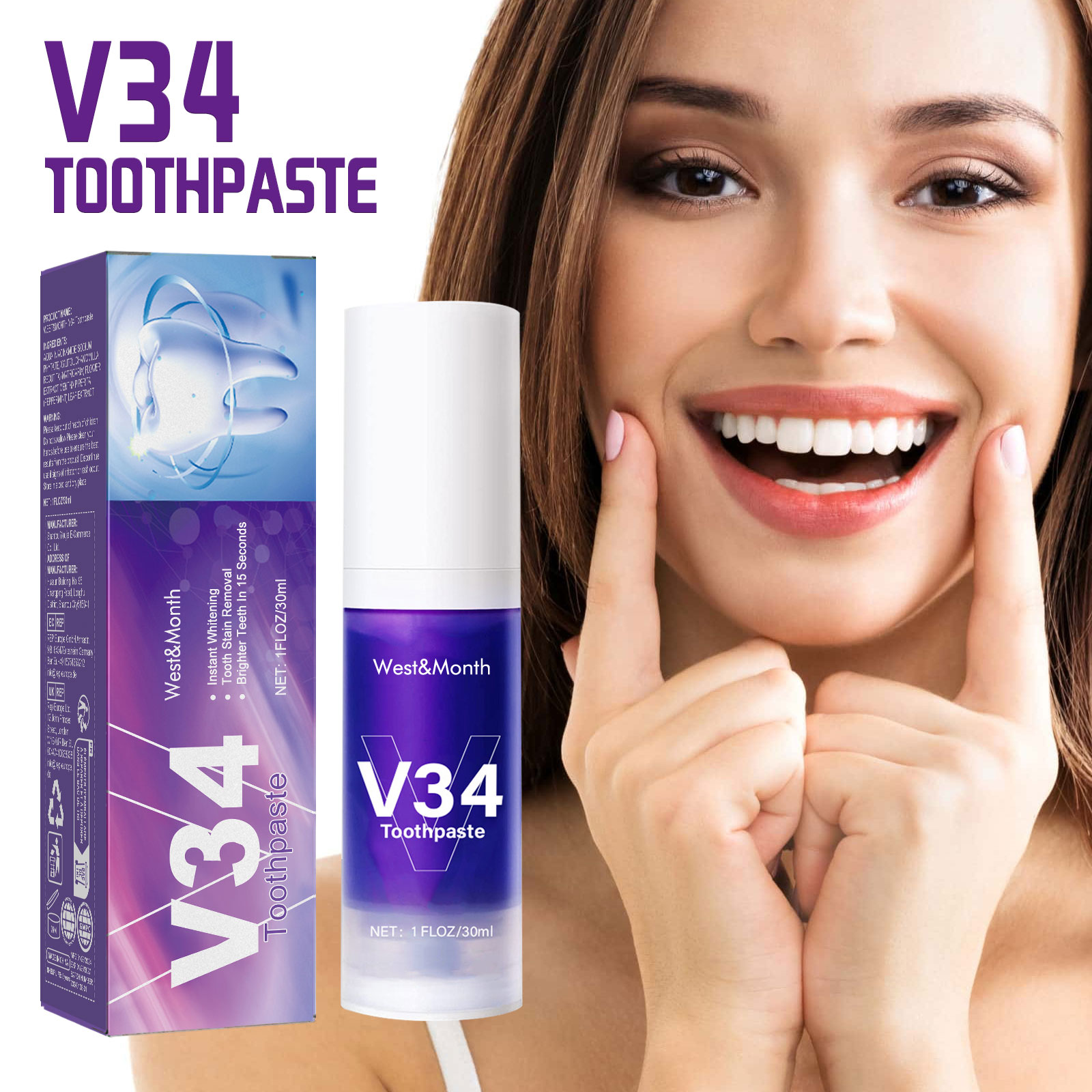 V34 Cleansing Mousse, Intensiv – обзор и цена Teeth Whitening Mousse