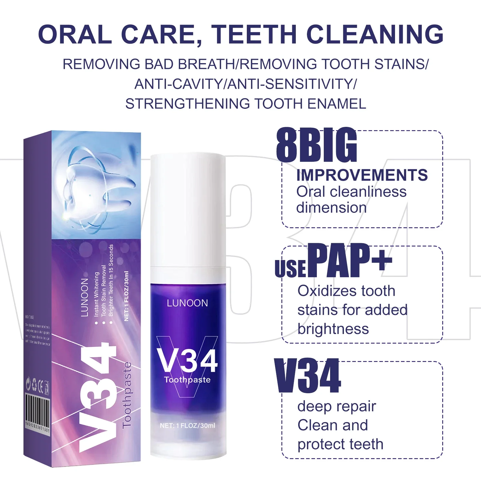 50ml  Mousse Toothpaste Teeth  – обзор и цена Teeth Whitening Mousse