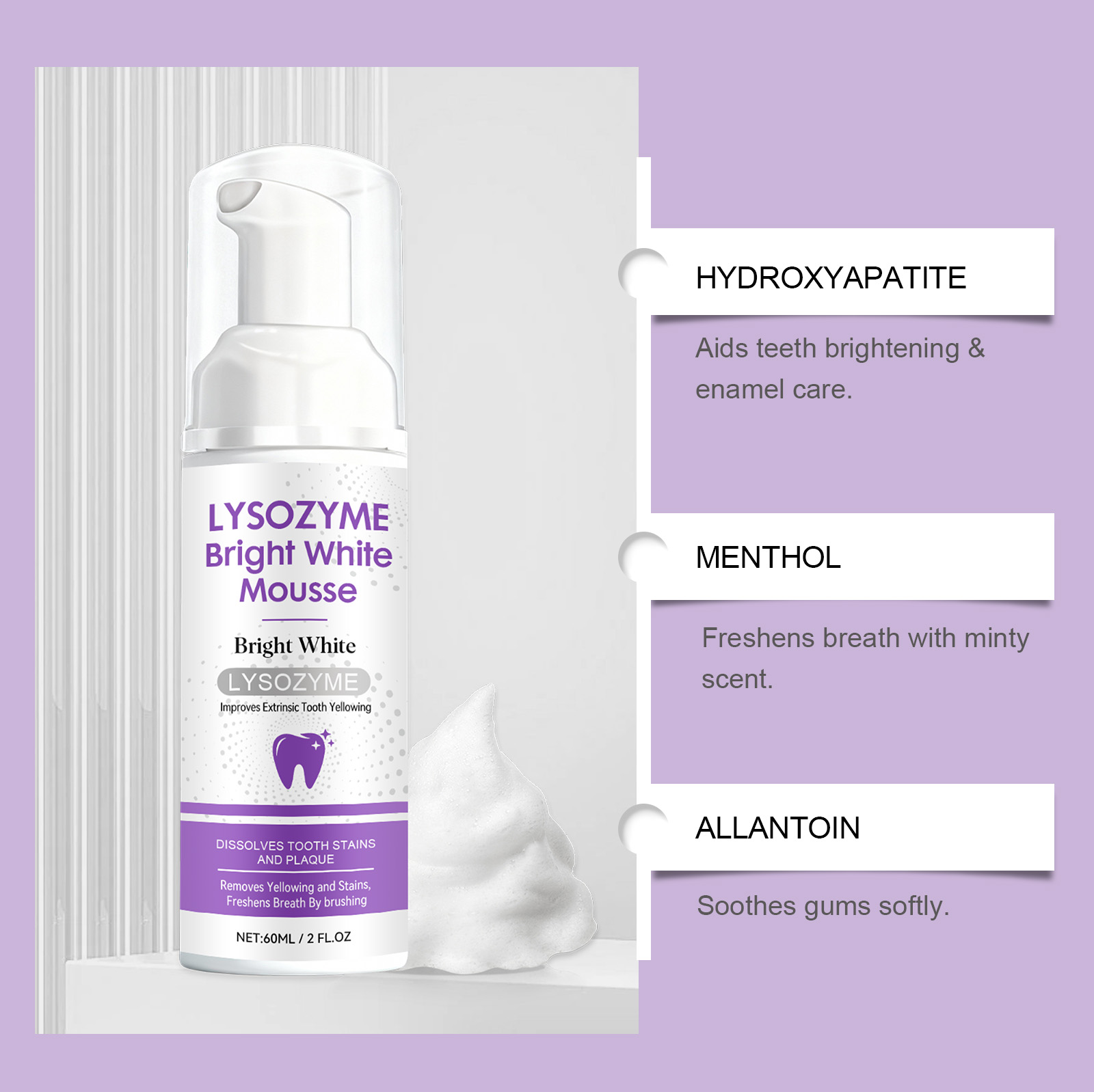 Hydroxyapatite White Teeth Mou – обзор и цена Teeth Whitening Mousse
