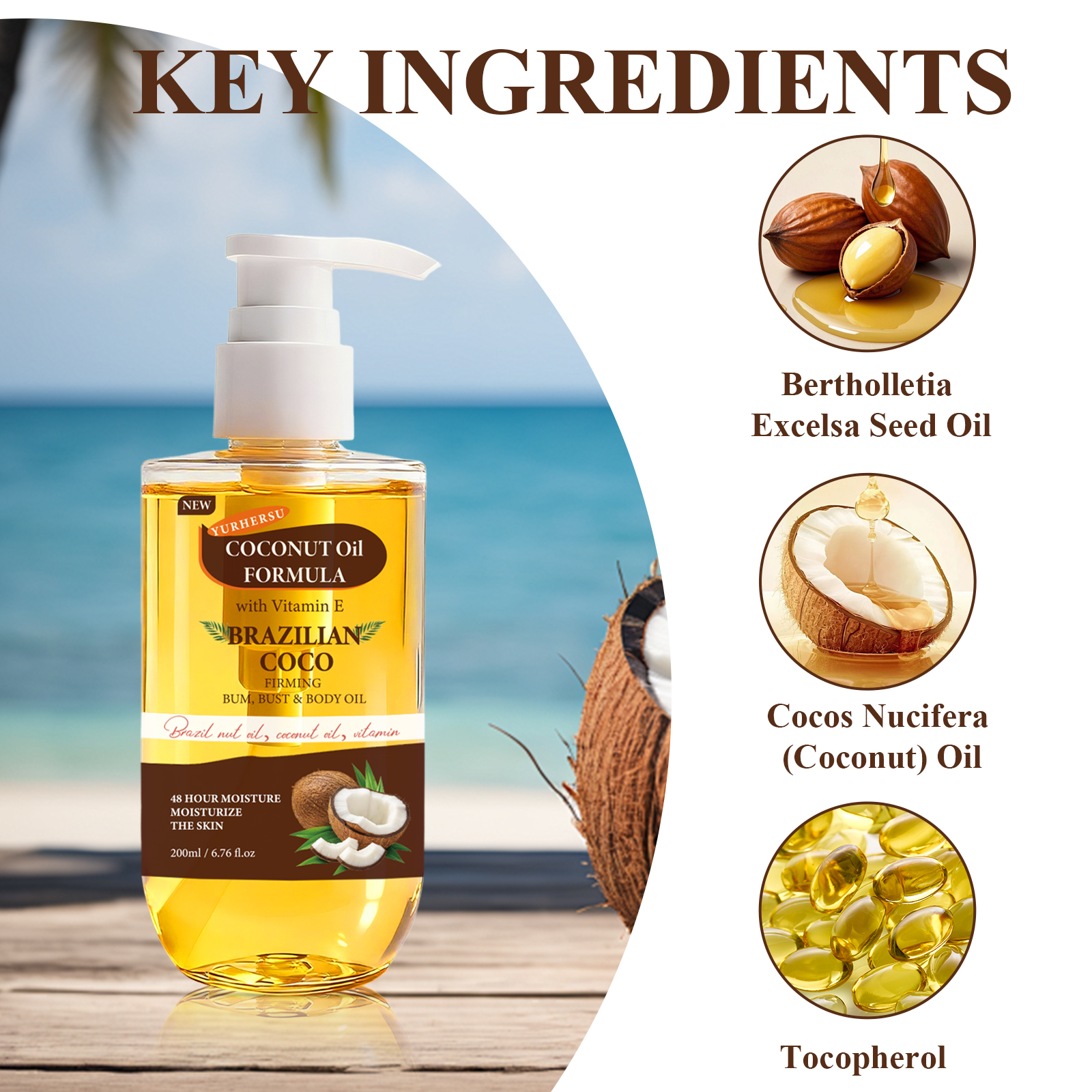 200ML Coconut Body Oil Firming – обзор и цена Coconut Oil Pull